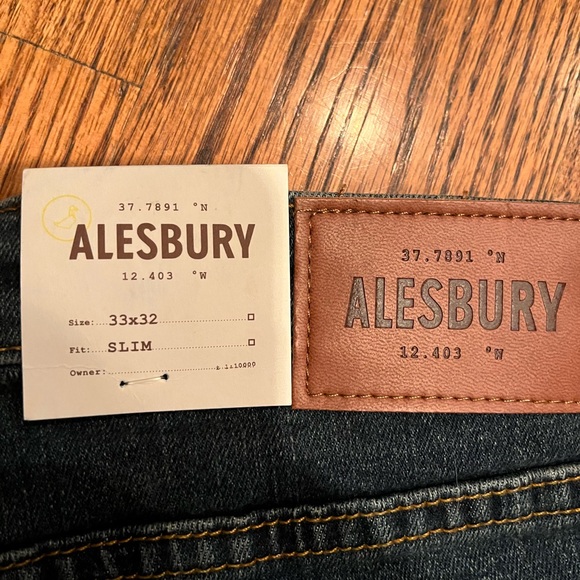 Men's Alesbury Slim Fit Blue Jeans 33 x 32 - Picture 7 of 10